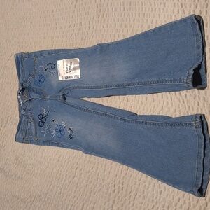 Wallflower Light Blue Floral Flare Jeans